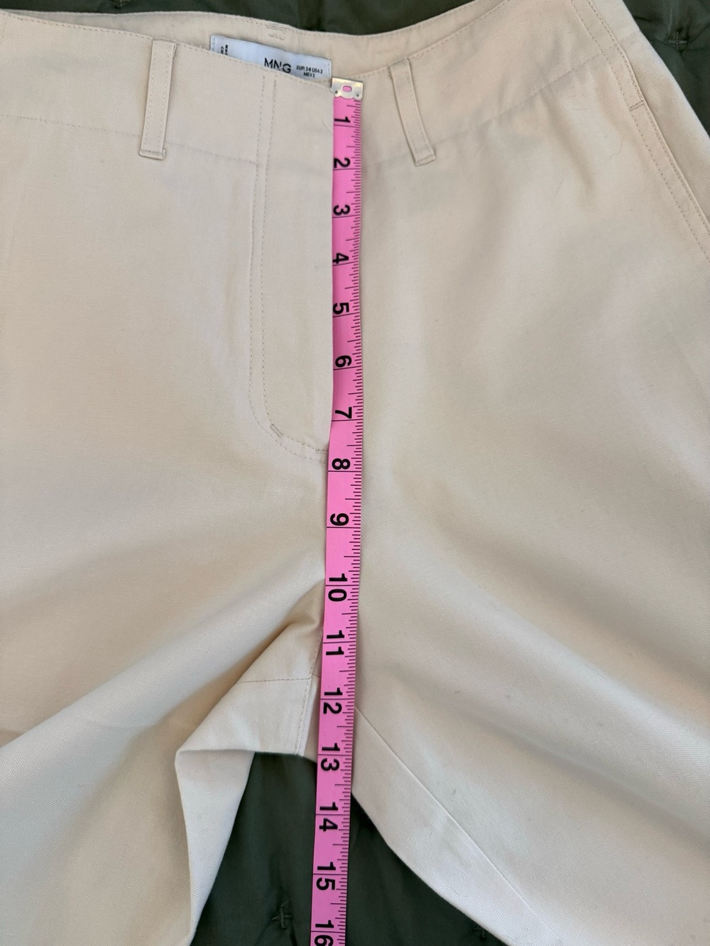 MANGO Straight Leg Cotton Pants – Ecru – Size US 2 / EUR 34 - Picture 3 of 6